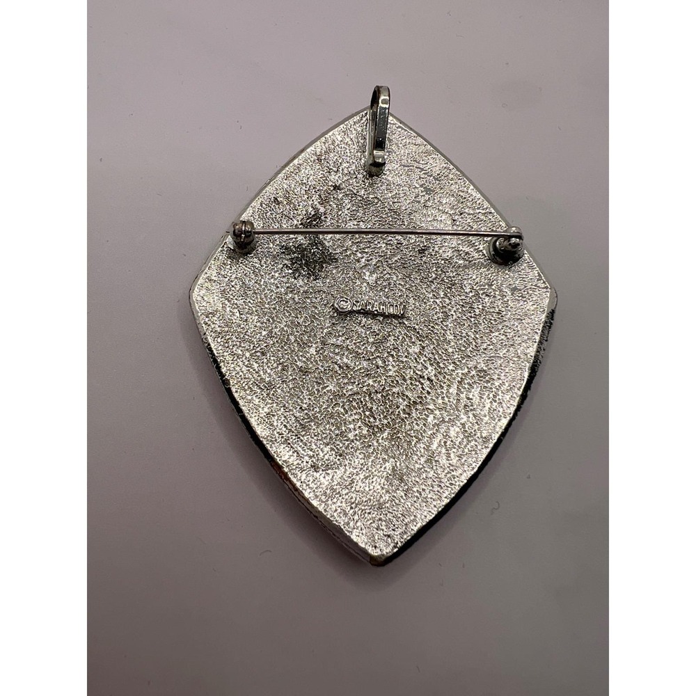 Vintage 1960s Sarah Coventry "Silvery Nile" Silver Tone Abstract Brooch Pendant - Picture 2 of 4